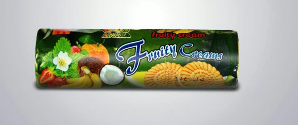 A pack of Anata fruity cream biscuits