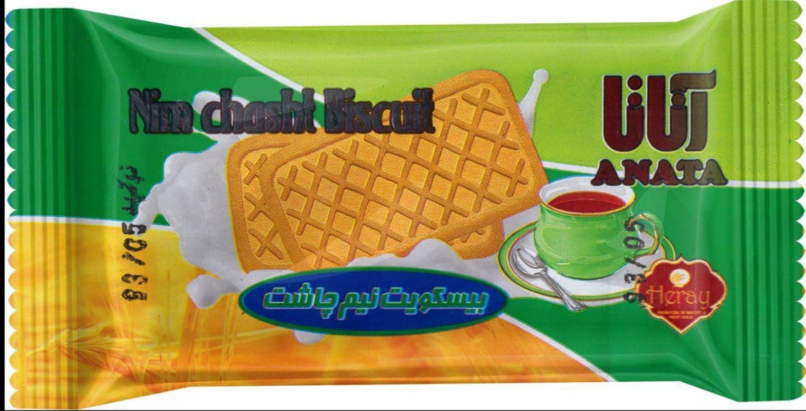 A flow-wrapped Anata Nim Chasht biscuit single